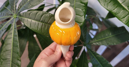 Ghost Pumpkin Halloween Ceramic Watering Spike - Plant Tender - Ease Plant Care - Self Watering - Watering Globe - Houseplant Decor - Garden