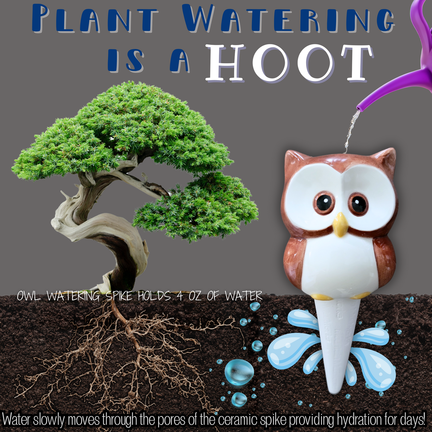 Owl Watering Spike